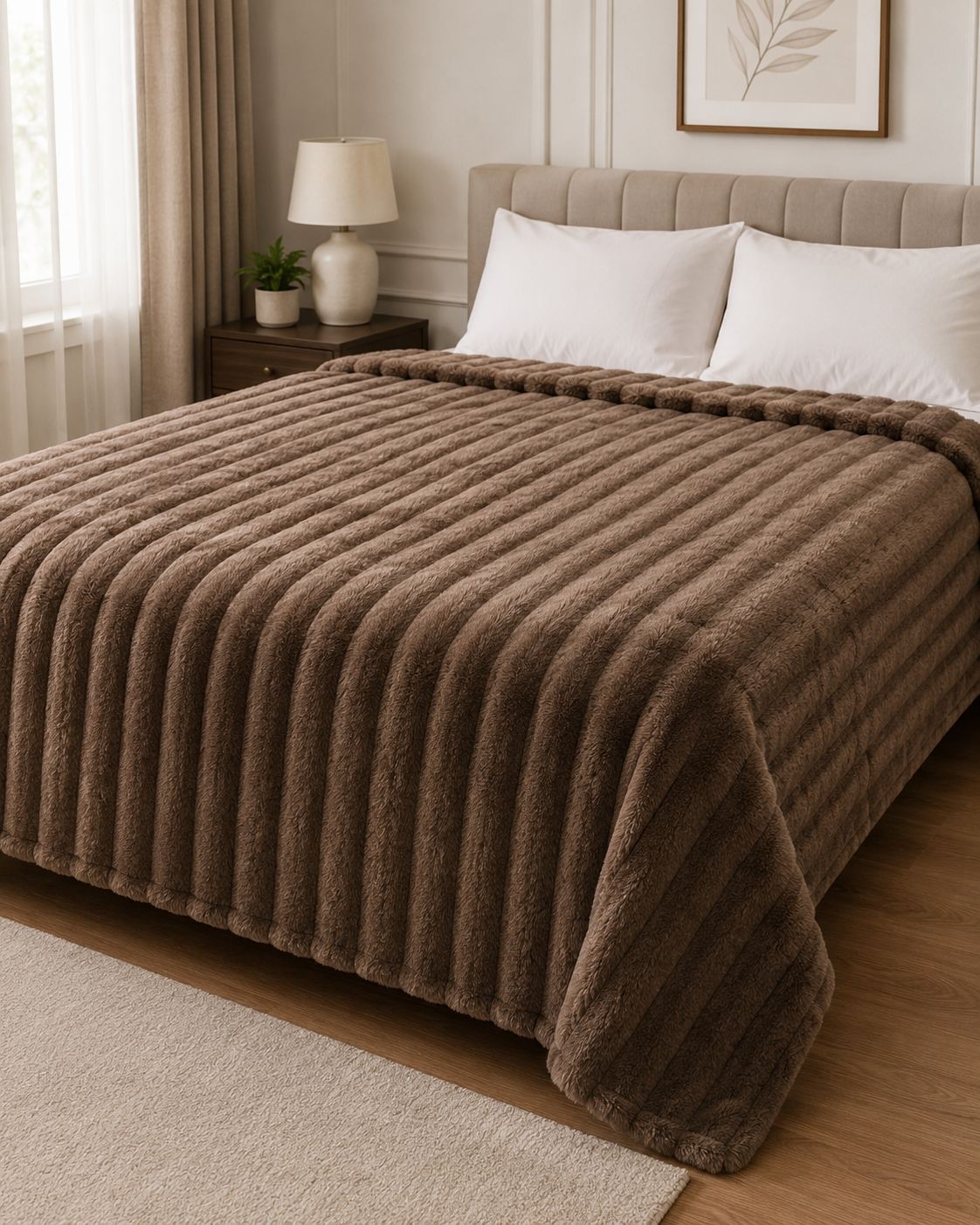Fluffy Fleece Coffee  Brown 
