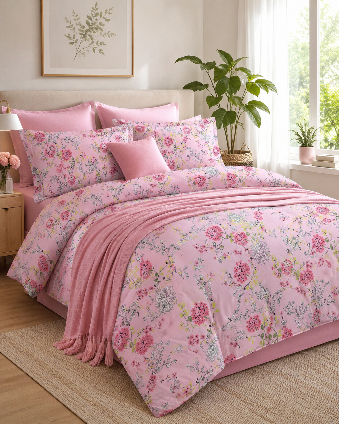 Pink Blossom Grace Comforter Set