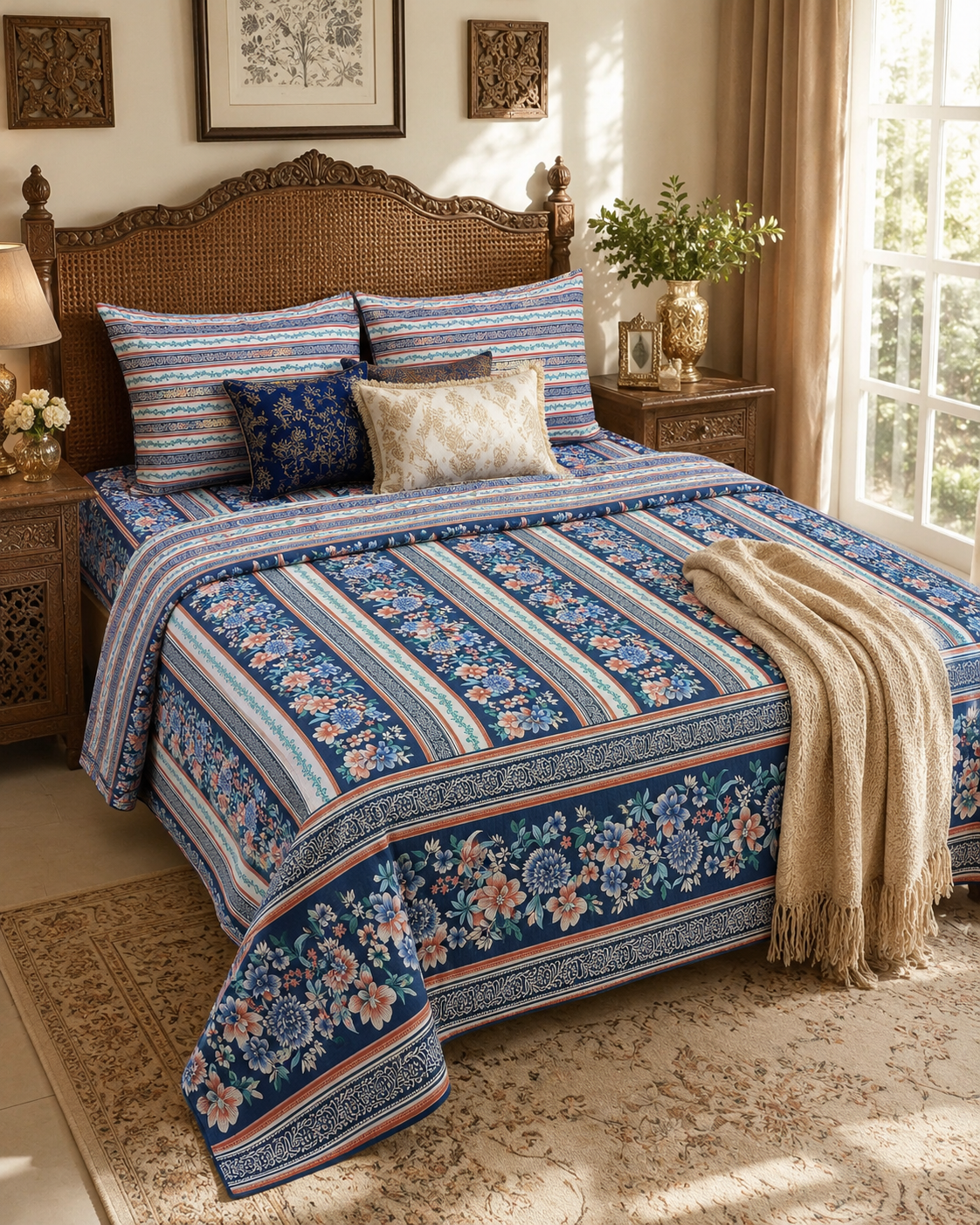 Indigo charm Bed Set 