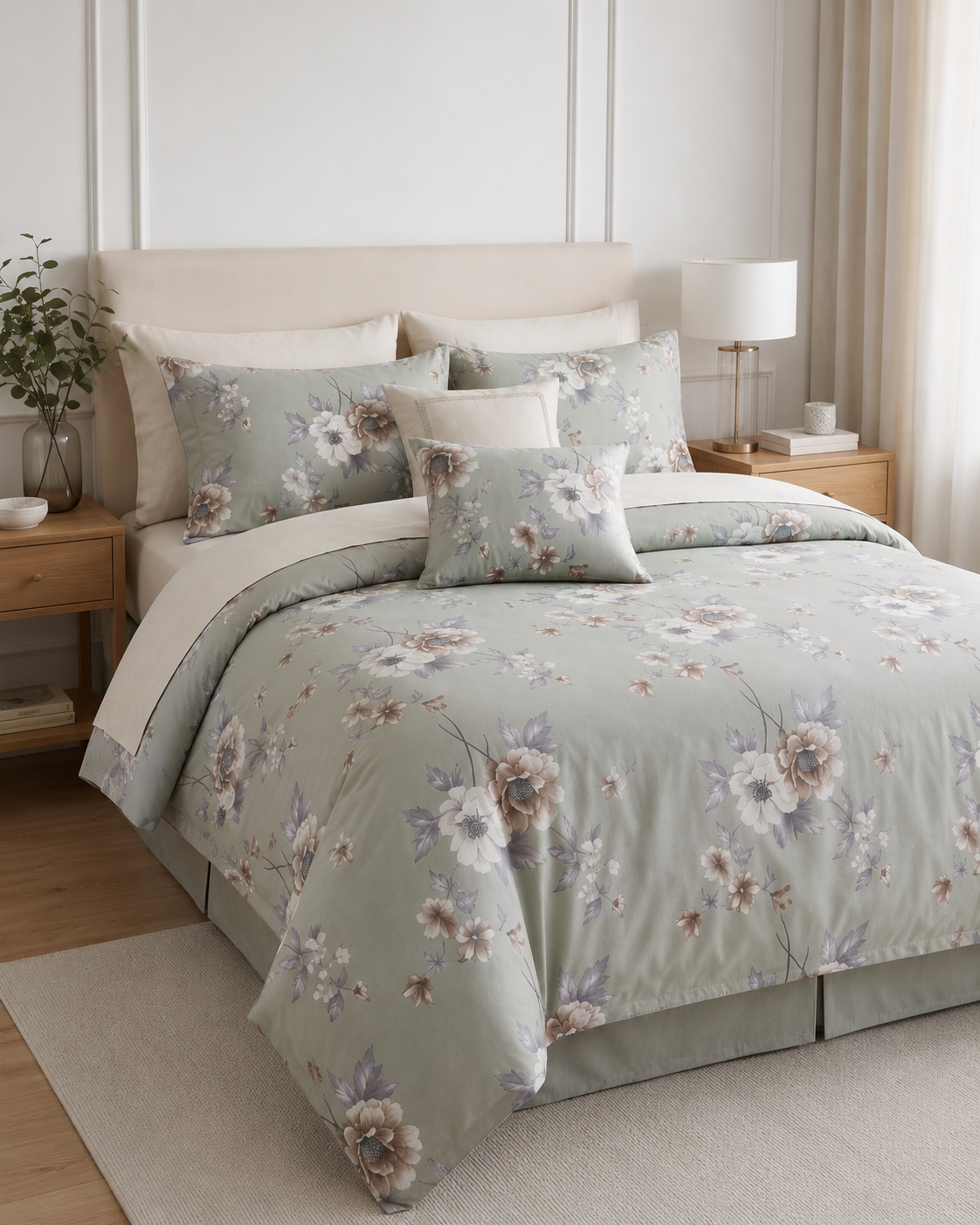 Sage Floral Serenity Bed Set