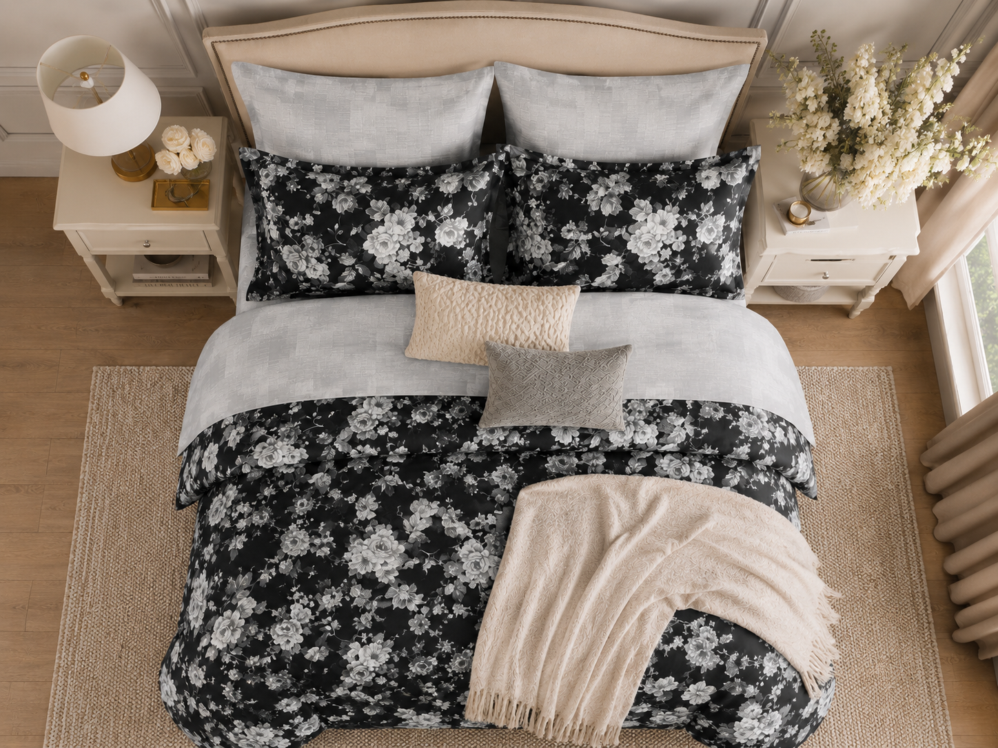 Black Pearl Floral Sheets and sets 