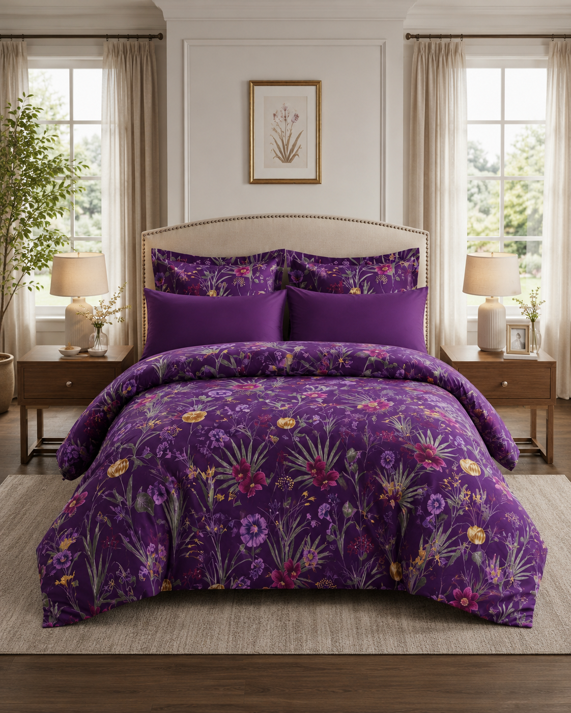 Purple Charm Bedsheet and set 