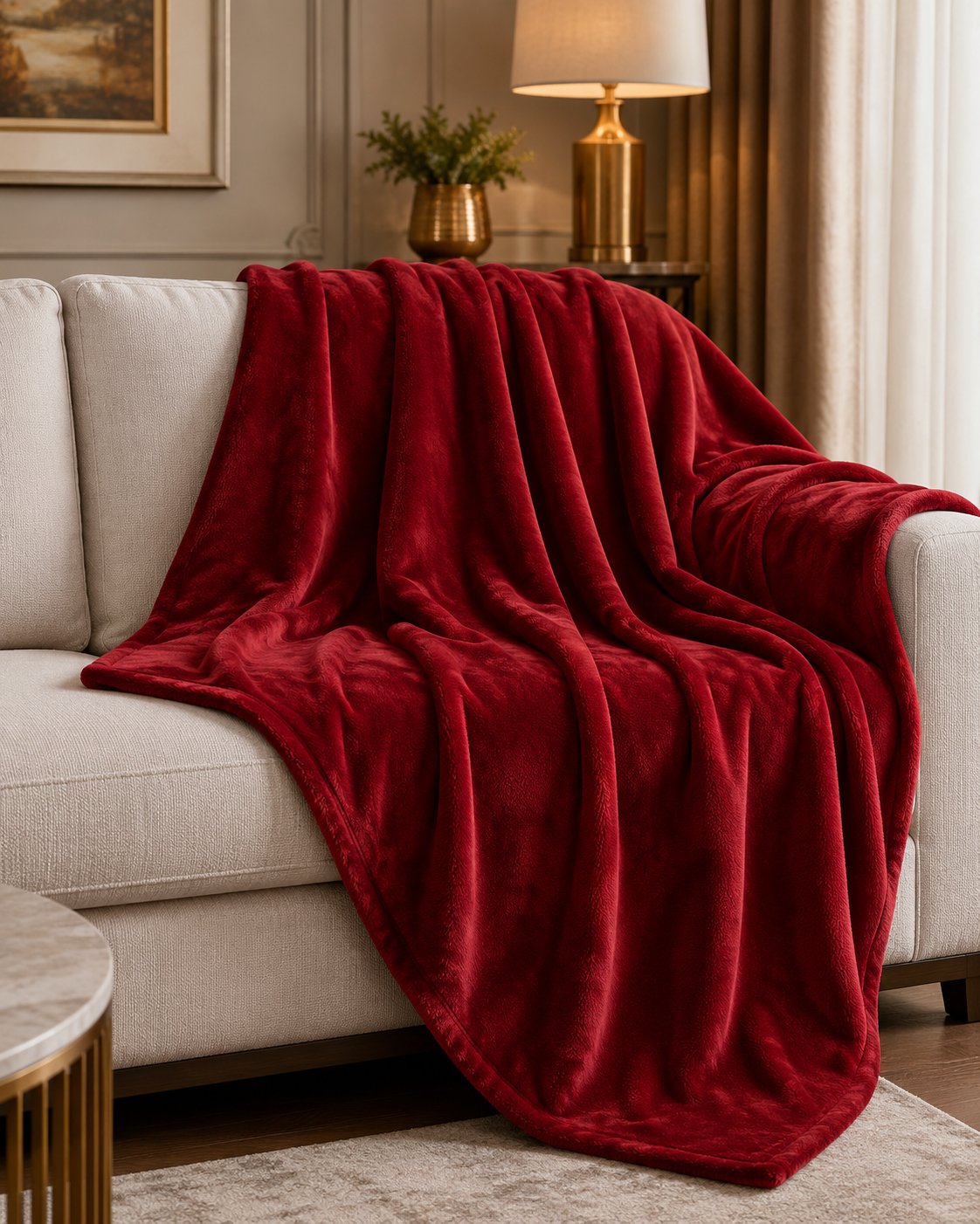 Maroon spark fleece blanket